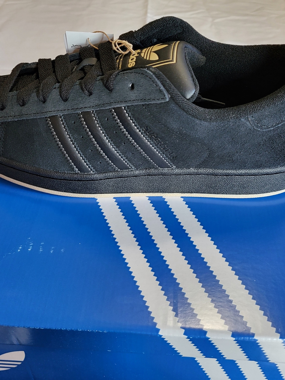 *New* Adidas Superstar II Suede Black Shoes Men's Size 12 Women's 13 with Box